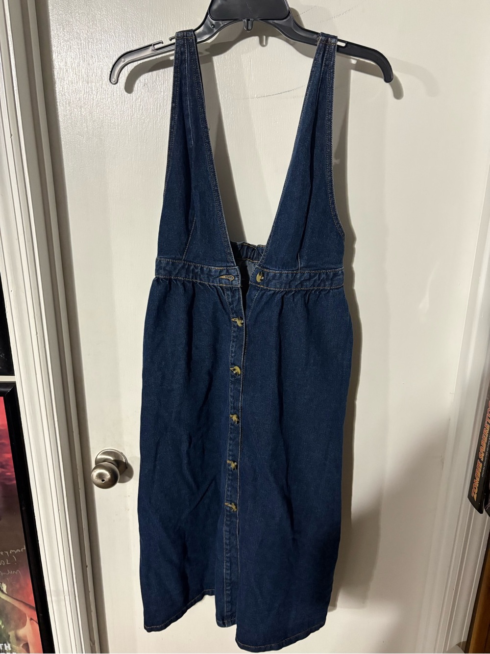 Urban Outfitters Dark Blue Denim Pinafore Dress